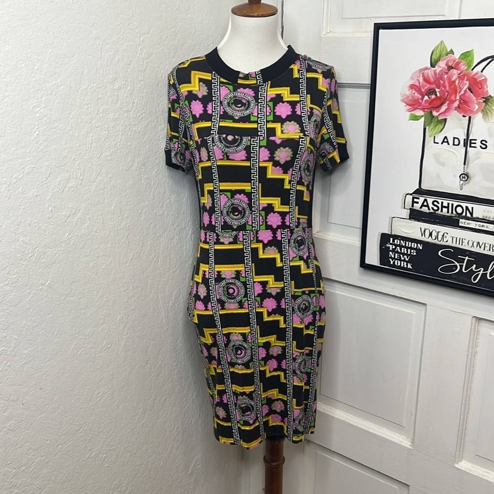 Vintage Versus Versace “Information is Power” Print Shirt Dress Size M